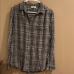 Beachlunchlounge Black,Brown and Gray Button Down Shirt